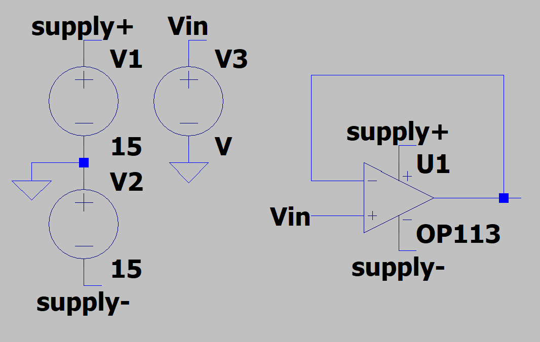 Voltage follower in LTSpice