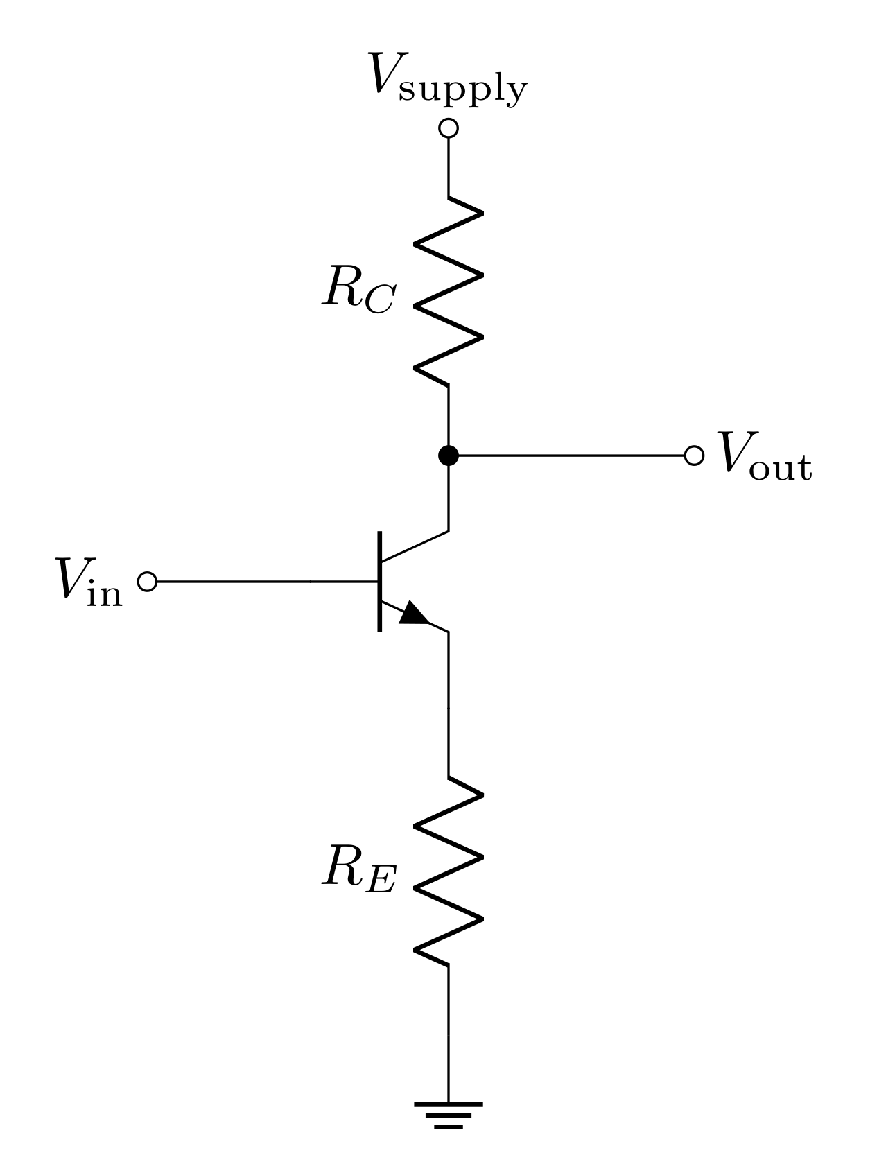 Emitter amplifier transistor circuit