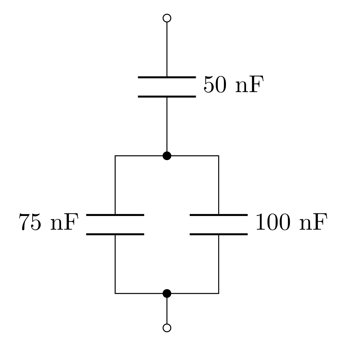 Figure 9: These capacitors combine to have a total capacitance