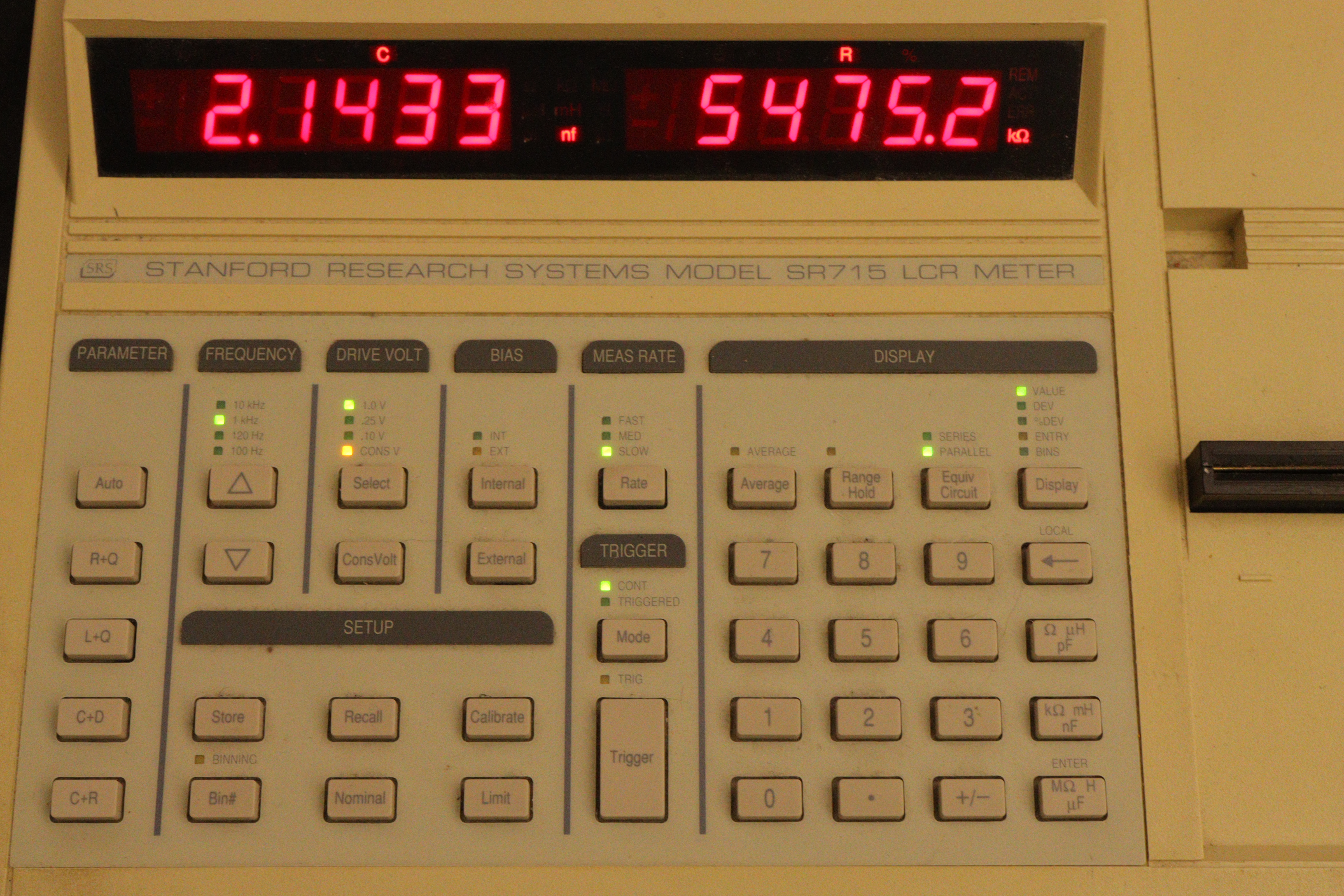 Figure 8: The front panel of the LCR measurement bridge