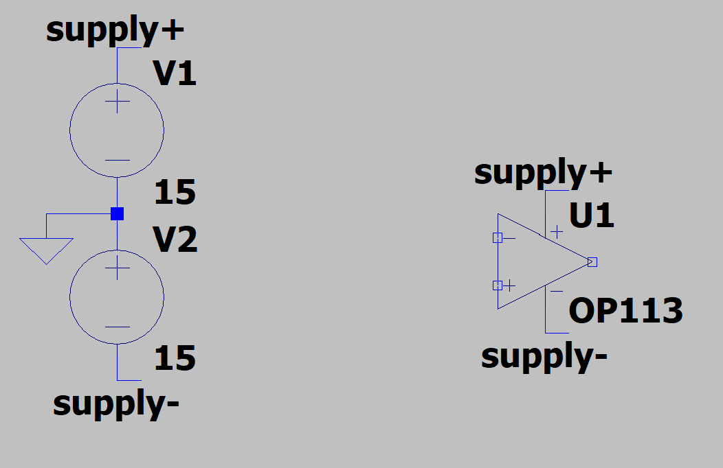 Figure 8: You can use the Label Net tool to easily keep the power supply from cluttering your circuit simulation.