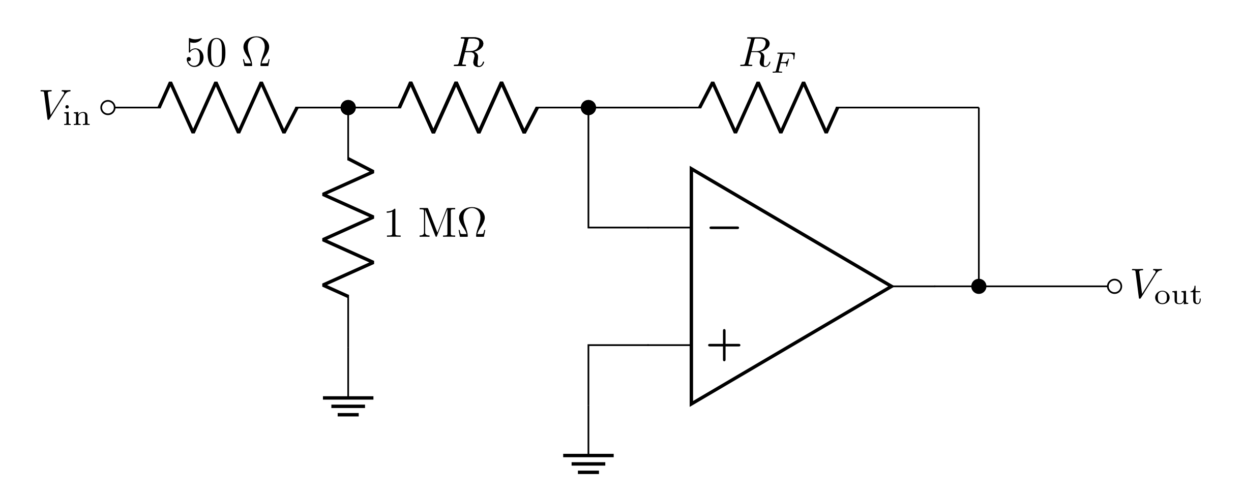 Figure 3: Both the output impedance of the function generator and the input impedance of the oscilliscope may impact the circuit in significant ways